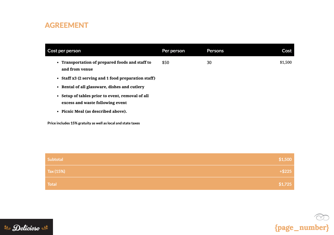 Catering Proposal Template